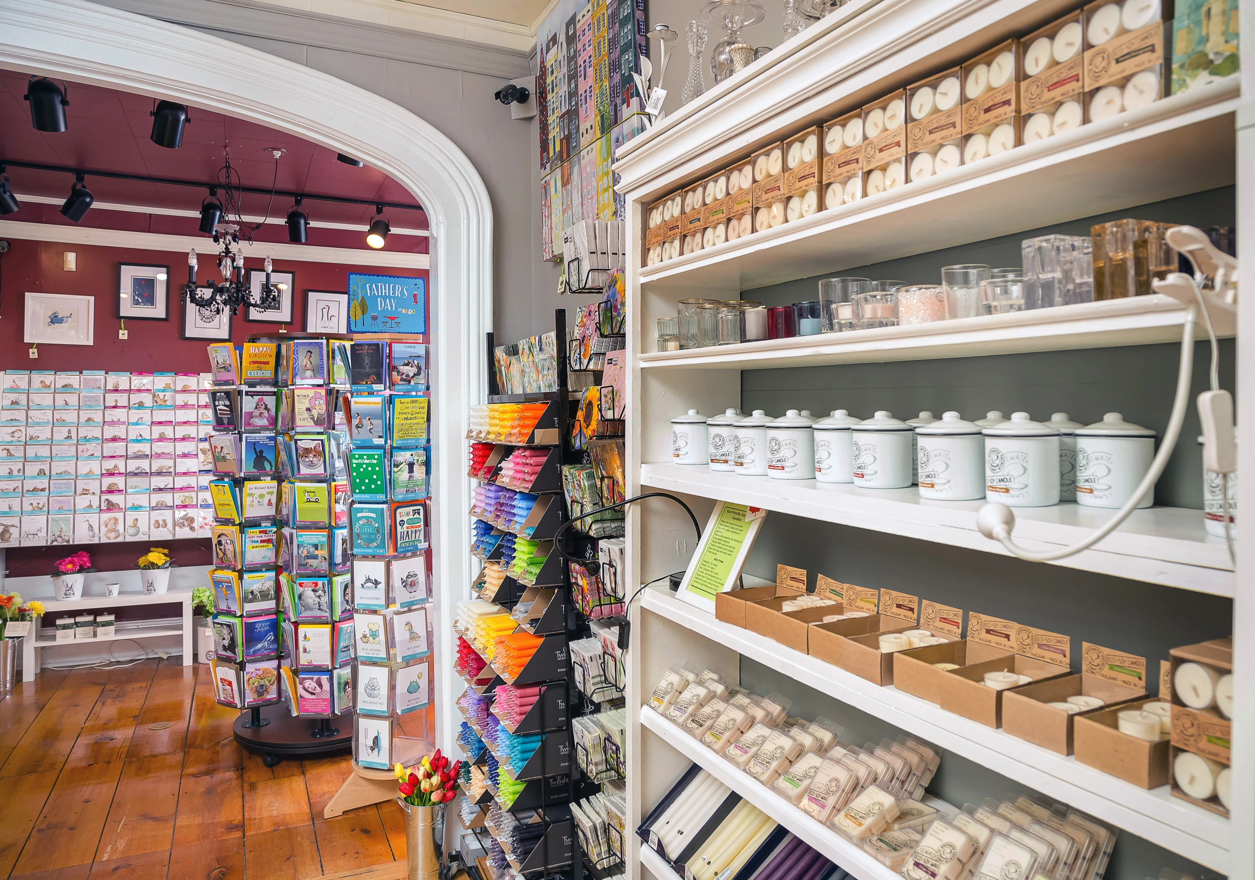 A store full of candles and cards